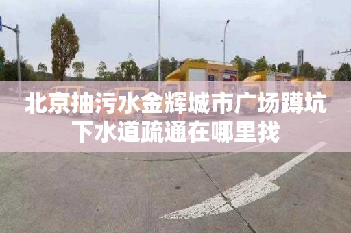 北京抽污水金辉城市广场蹲坑下水道疏通在哪里找