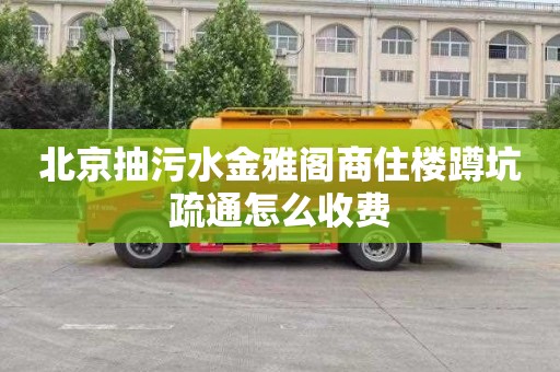 北京抽污水金雅阁商住楼蹲坑疏通怎么收费