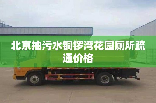 北京抽污水铜锣湾花园厕所疏通价格