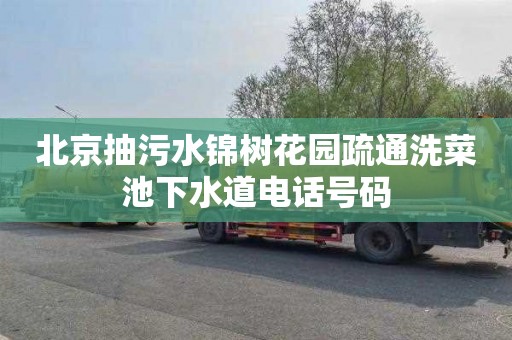 北京抽污水锦树花园疏通洗菜池下水道电话号码