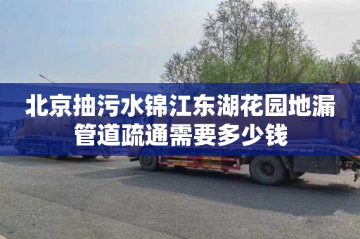北京抽污水锦江东湖花园地漏管道疏通需要多少钱