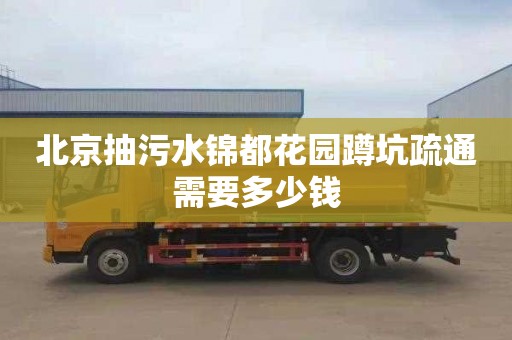 北京抽污水锦都花园蹲坑疏通需要多少钱