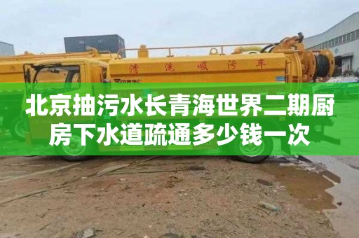 北京抽污水长青海世界二期厨房下水道疏通多少钱一次