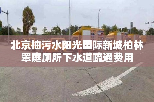 北京抽污水阳光国际新城柏林翠庭厕所下水道疏通费用
