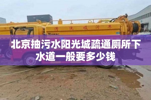 北京抽污水阳光城疏通厕所下水道一般要多少钱