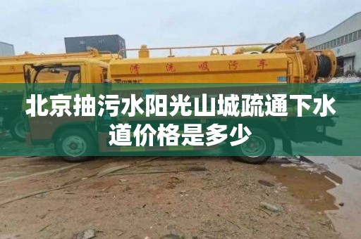 北京抽污水阳光山城疏通下水道价格是多少