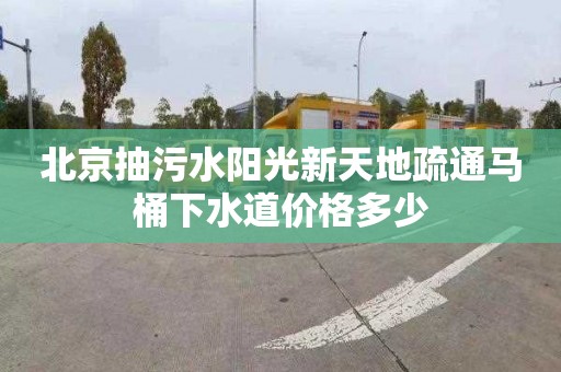 北京抽污水阳光新天地疏通马桶下水道价格多少