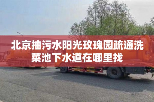 北京抽污水阳光玫瑰园疏通洗菜池下水道在哪里找