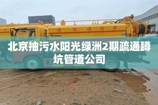 北京抽污水阳光绿洲2期疏通蹲坑管道公司