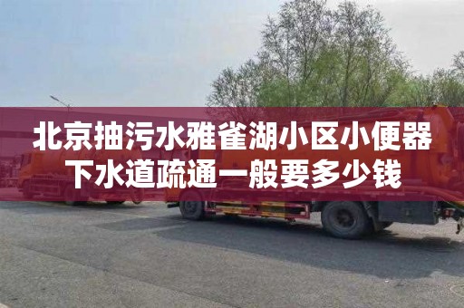 北京抽污水雅雀湖小区小便器下水道疏通一般要多少钱