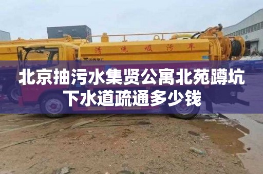 北京抽污水集贤公寓北苑蹲坑下水道疏通多少钱