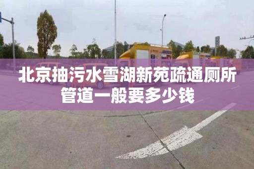 北京抽污水雪湖新苑疏通厕所管道一般要多少钱