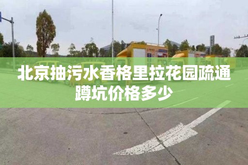 北京抽污水香格里拉花园疏通蹲坑价格多少