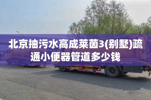 北京抽污水高成莱茵3(别墅)疏通小便器管道多少钱