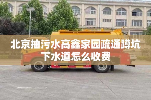北京抽污水高鑫家园疏通蹲坑下水道怎么收费