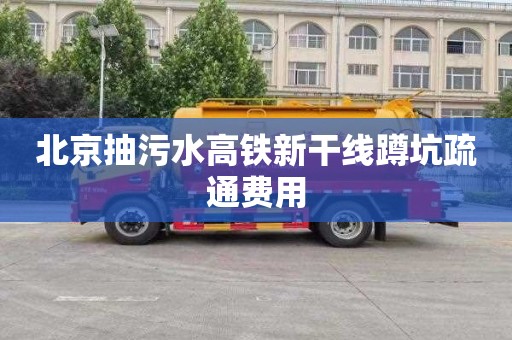 北京抽污水高铁新干线蹲坑疏通费用