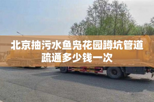 北京抽污水鱼凫花园蹲坑管道疏通多少钱一次
