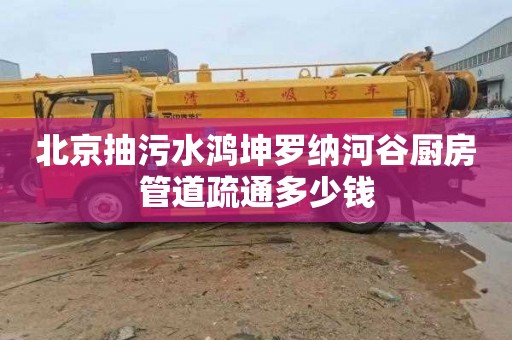北京抽污水鸿坤罗纳河谷厨房管道疏通多少钱