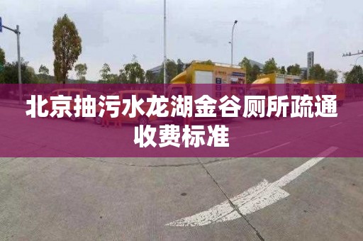 北京抽污水龙湖金谷厕所疏通收费标准