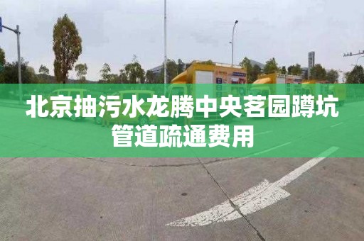 北京抽污水龙腾中央茗园蹲坑管道疏通费用