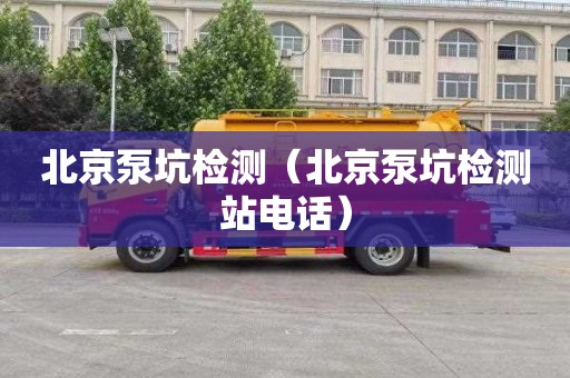 北京泵坑检测（北京泵坑检测站电话）