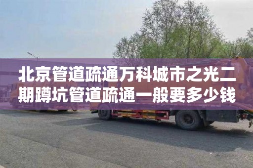 北京管道疏通万科城市之光二期蹲坑管道疏通一般要多少钱