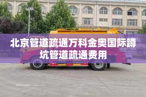 北京管道疏通万科金奥国际蹲坑管道疏通费用