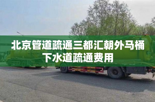 北京管道疏通三都汇朝外马桶下水道疏通费用