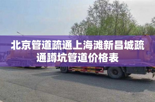 北京管道疏通上海滩新昌城疏通蹲坑管道价格表