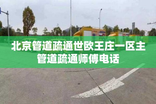 北京管道疏通世欧王庄一区主管道疏通师傅电话