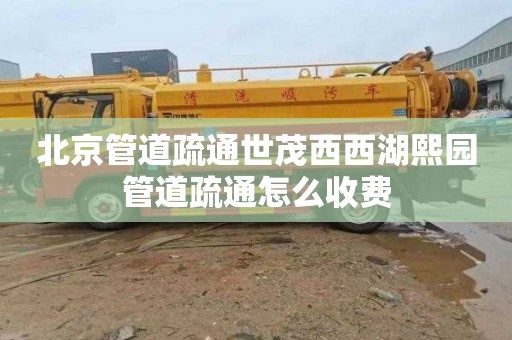 北京管道疏通世茂西西湖熙园管道疏通怎么收费