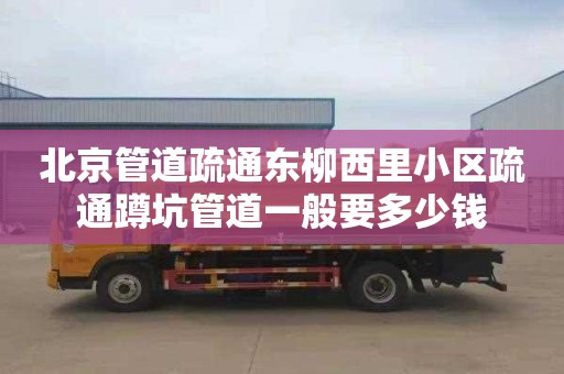 北京管道疏通东柳西里小区疏通蹲坑管道一般要多少钱