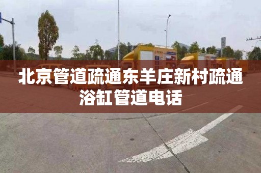北京管道疏通东羊庄新村疏通浴缸管道电话