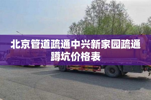北京管道疏通中兴新家园疏通蹲坑价格表