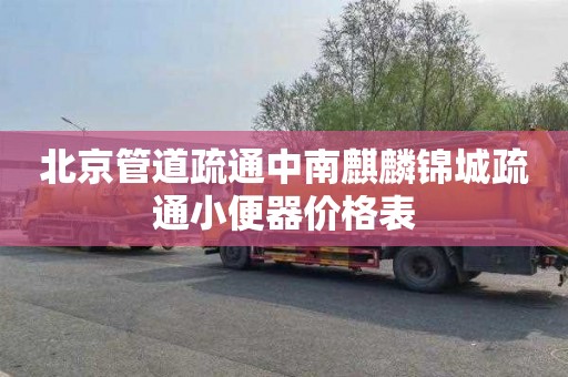 北京管道疏通中南麒麟锦城疏通小便器价格表