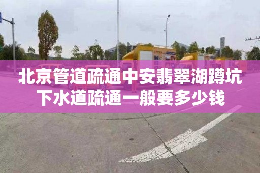 北京管道疏通中安翡翠湖蹲坑下水道疏通一般要多少钱
