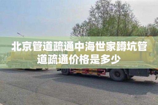 北京管道疏通中海世家蹲坑管道疏通价格是多少