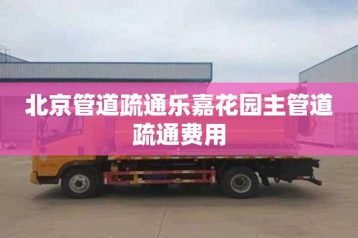 北京管道疏通乐嘉花园主管道疏通费用