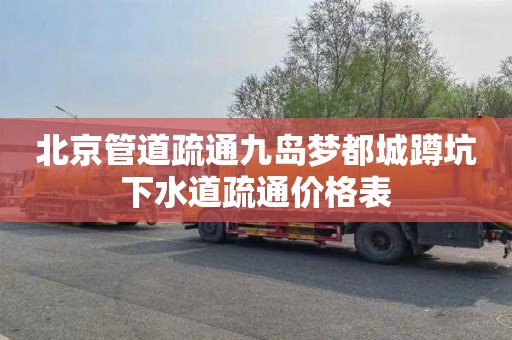 北京管道疏通九岛梦都城蹲坑下水道疏通价格表