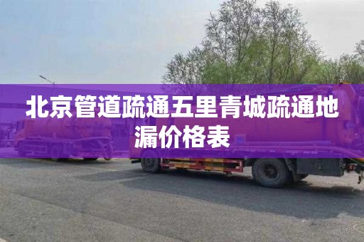 北京管道疏通五里青城疏通地漏价格表