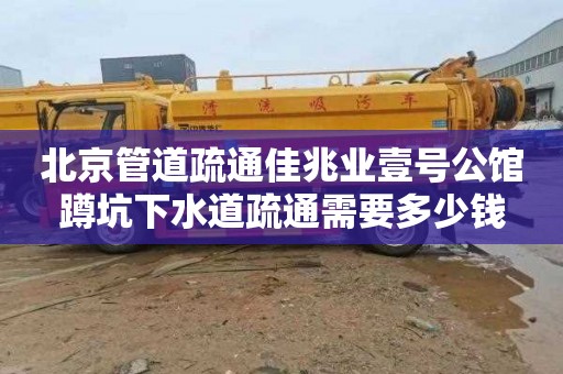 北京管道疏通佳兆业壹号公馆蹲坑下水道疏通需要多少钱
