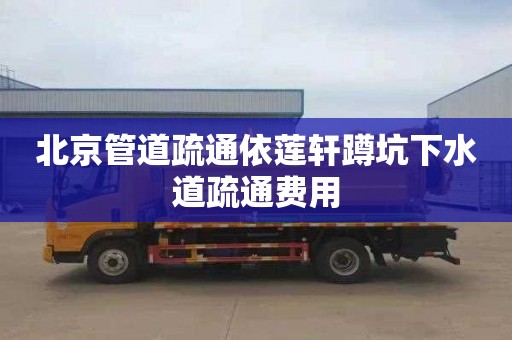 北京管道疏通依莲轩蹲坑下水道疏通费用