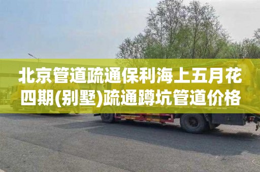 北京管道疏通保利海上五月花四期(别墅)疏通蹲坑管道价格