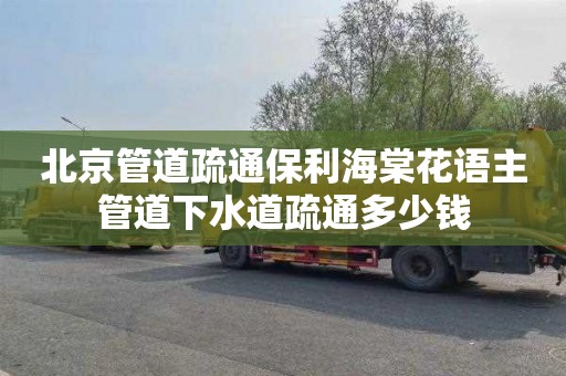 北京管道疏通保利海棠花语主管道下水道疏通多少钱