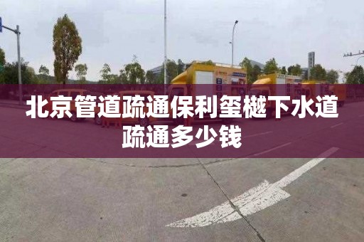 北京管道疏通保利玺樾下水道疏通多少钱
