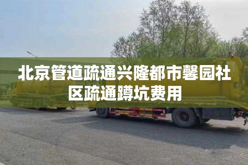 北京管道疏通兴隆都市馨园社区疏通蹲坑费用