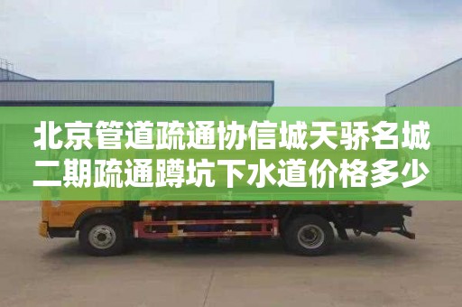 北京管道疏通协信城天骄名城二期疏通蹲坑下水道价格多少