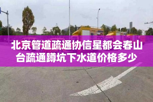 北京管道疏通协信星都会春山台疏通蹲坑下水道价格多少