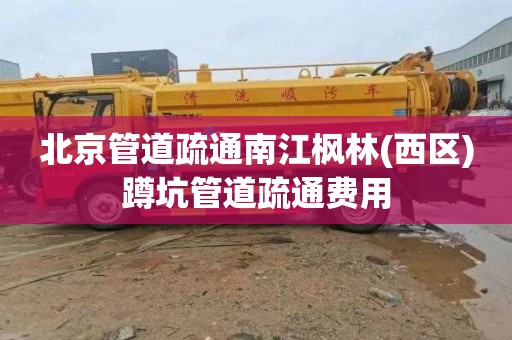 北京管道疏通南江枫林(西区)蹲坑管道疏通费用