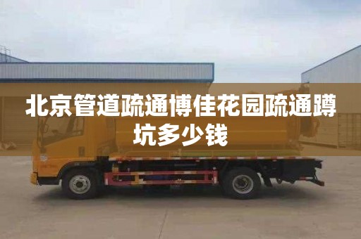 北京管道疏通博佳花园疏通蹲坑多少钱